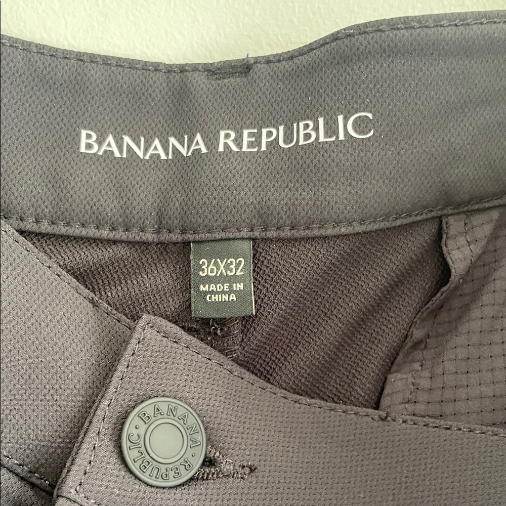 Banana Republic Timber Wolf Black Pants Men’s 36X32 Straight Leg Chino Mid Rise - Picture 3 of 9